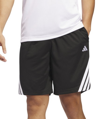 adidas Men's Three Stripes Legends Basketball Shorts - Black/White