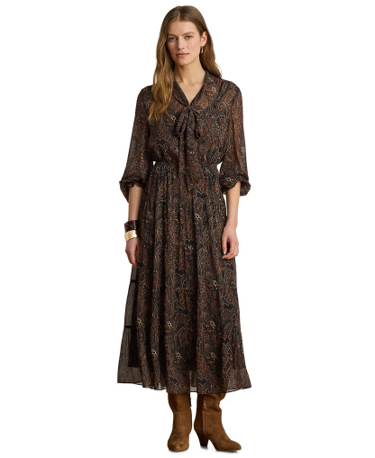 Lauren Ralph Lauren Women's Long-Sleeve Flare Dress - Black Multi