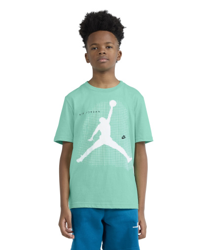 Jordan Boys' 8-20 Jumpman Grid Blur Crewneck T-Shirt - Green Glow