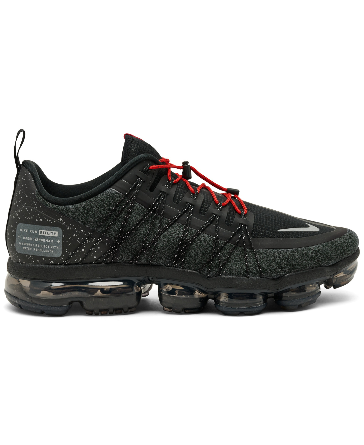 Nike Men's Air VaporMax Run Utility Running Sneakers from Finish Line - Black, Reflective sliver