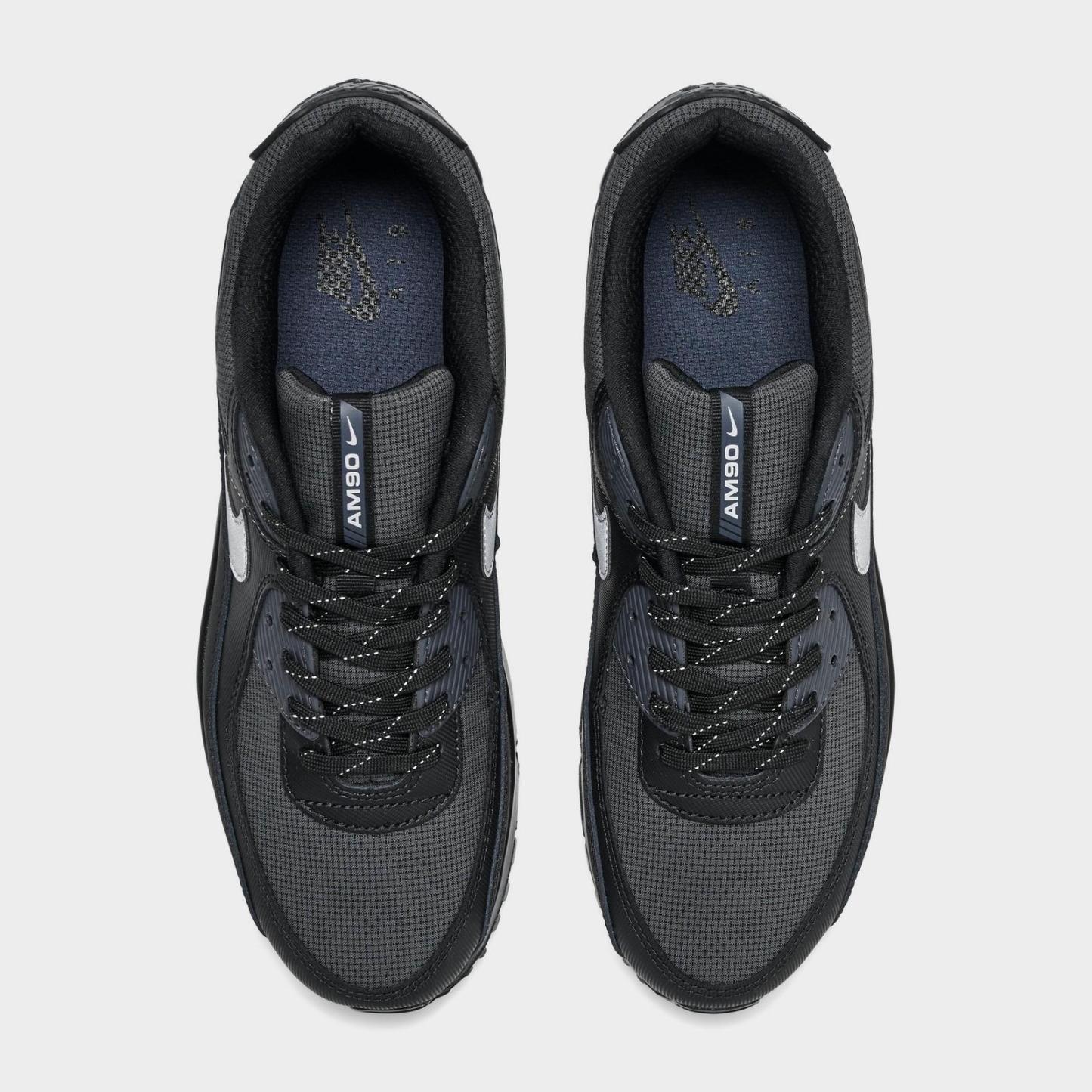 Men's Nike Air Max 90 Casual Shoes - Black/Reflective Silver/Anthracite (IQ0291-010)