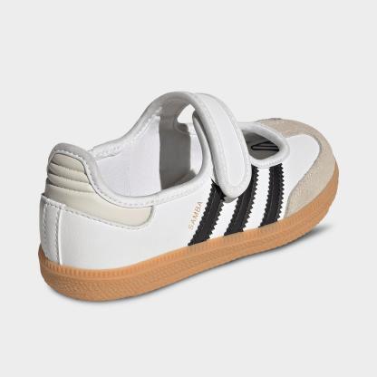 Girls' Little Kids' adidas Originals Samba Jane Casual Shoes - Cloud White/Core Black/Gum - view 4