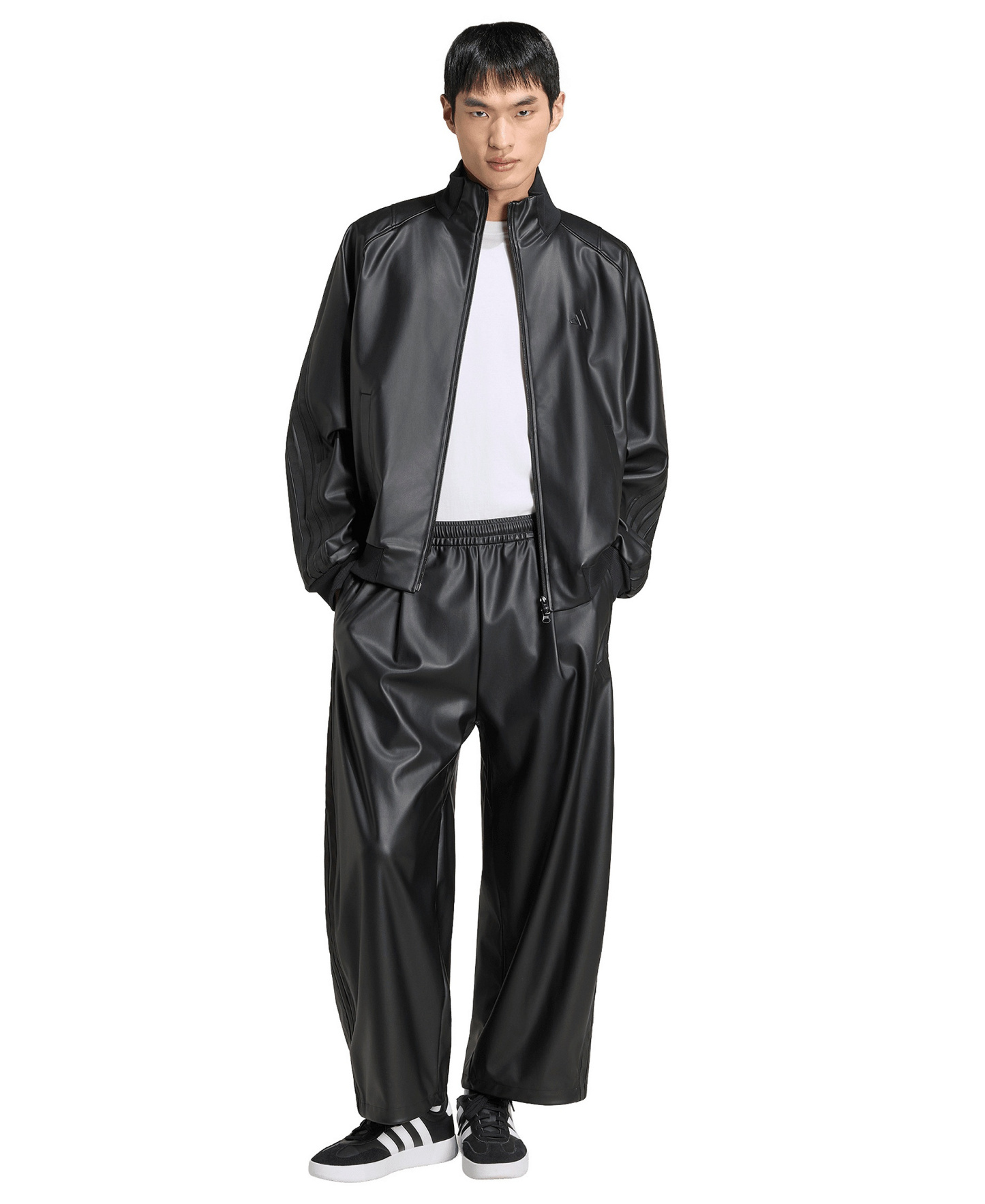 adidas Stadium Faux Leather Jacket - Black