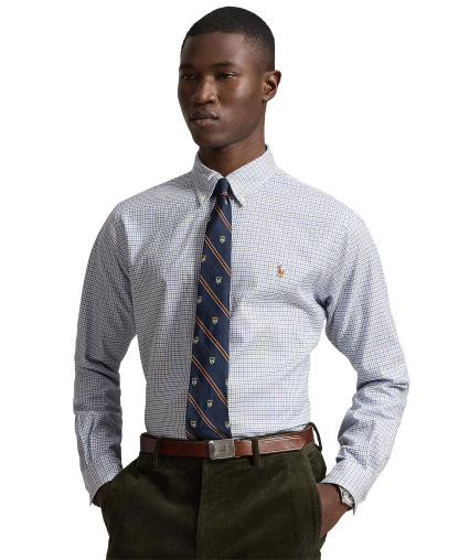 Polo Ralph Lauren Men's Classic-Fit Performance Oxford Shirt - 7372A White Blue Multi