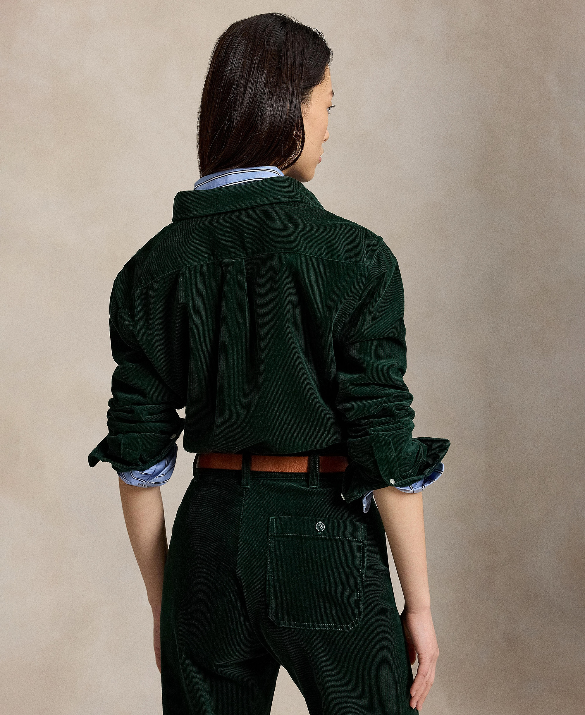 Polo Ralph Lauren Women's Classic-Fit Cotton Corduroy Shirt - Dark Green