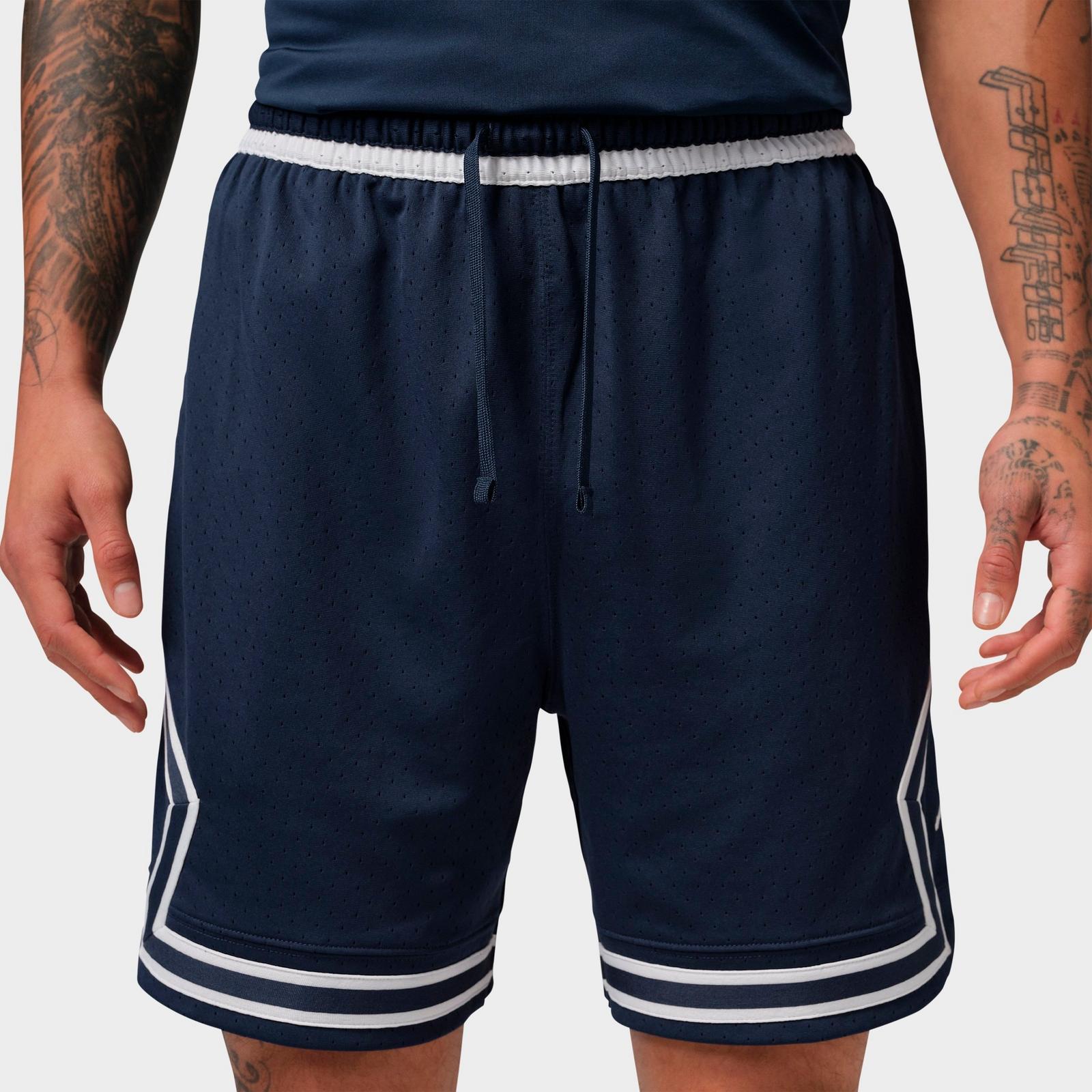 Men's Jordan Sport Dri-FIT Mesh Diamond Shorts - Midnight Navy/White - view 4