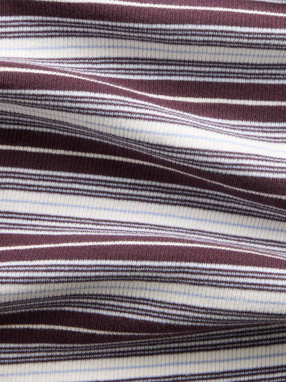 Modern Rib T-Shirt - Purple burgundy & blue stripe