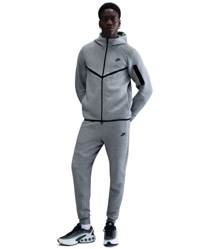 Nike Men's Tech Fleece Full-Zip Hoodie - Dark Gray Heather/Black