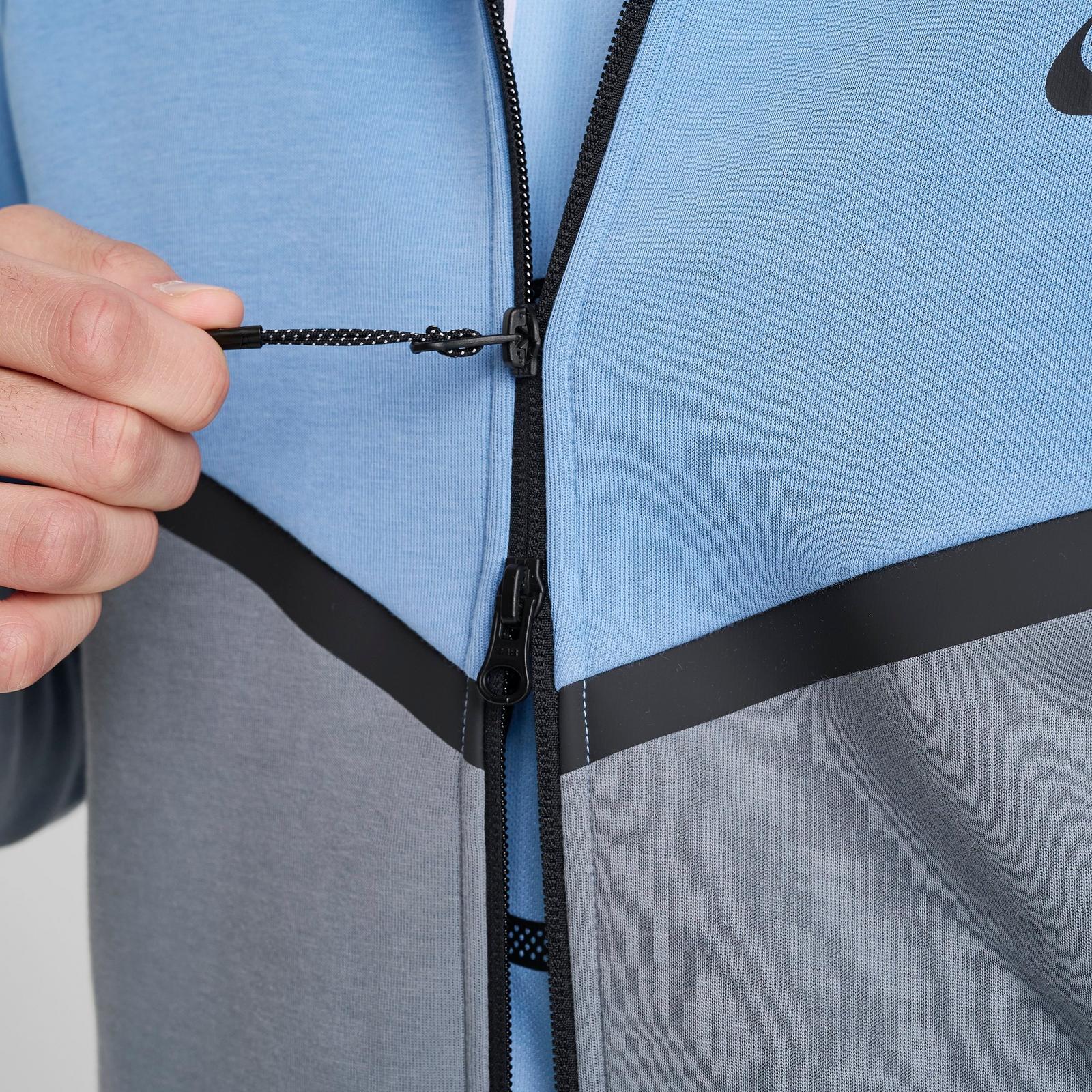 Men's Nike Tech Fleece Windrunner Full-Zip Hoodie - Work Blue/Cool Grey/Black