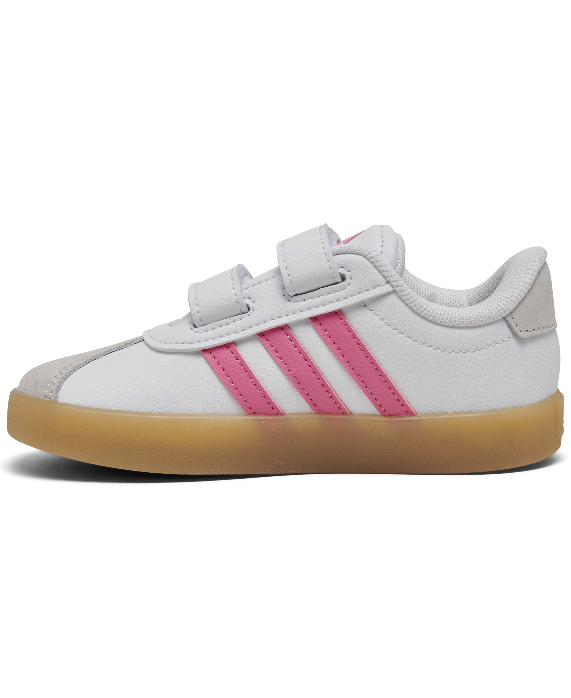 adidas Toddler Girls VL Court 3.0 Fastening Strap Casual Sneakers from Finish Line - White/pink