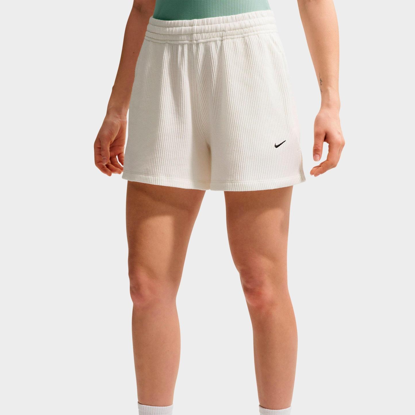 Women's Nithtke Sportswear Chill Waffle Loose Mid-Rise Shorts - Sail/Black