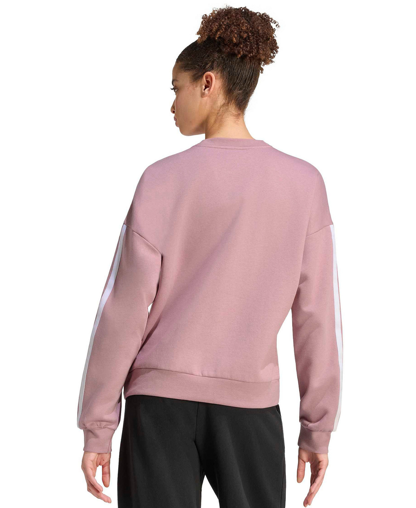 adidas Women's Essentials 3-Stripes Fleece Crew Neck Sweatshirt - Dark Blue/White