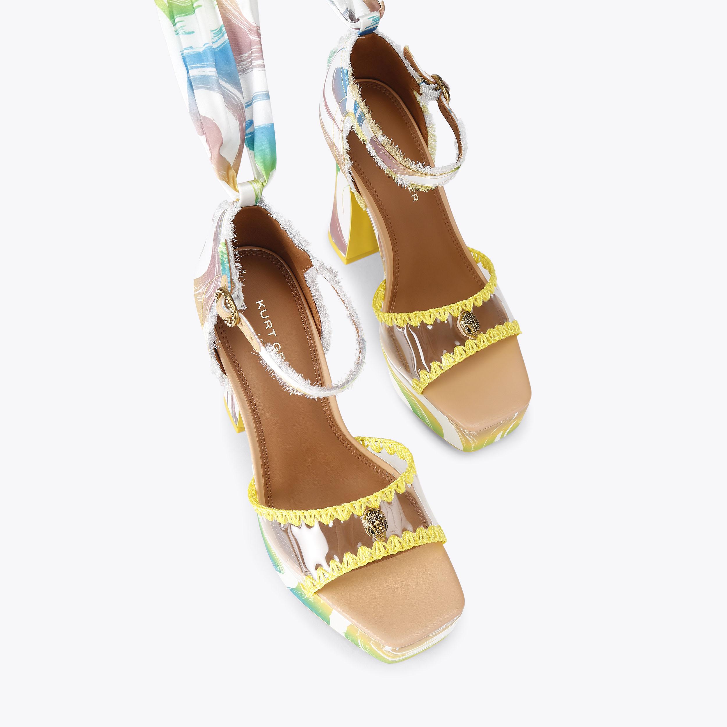 Kurt Geiger London Kurt's Cabana Vinyl Tie Platform Heel - Multi Colored - view 3