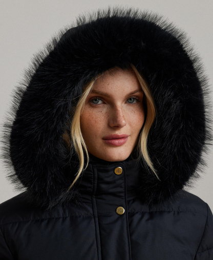 Lauren Ralph Lauren Women's Faux-Fur Hooded Puffer Coat - Dark Navy