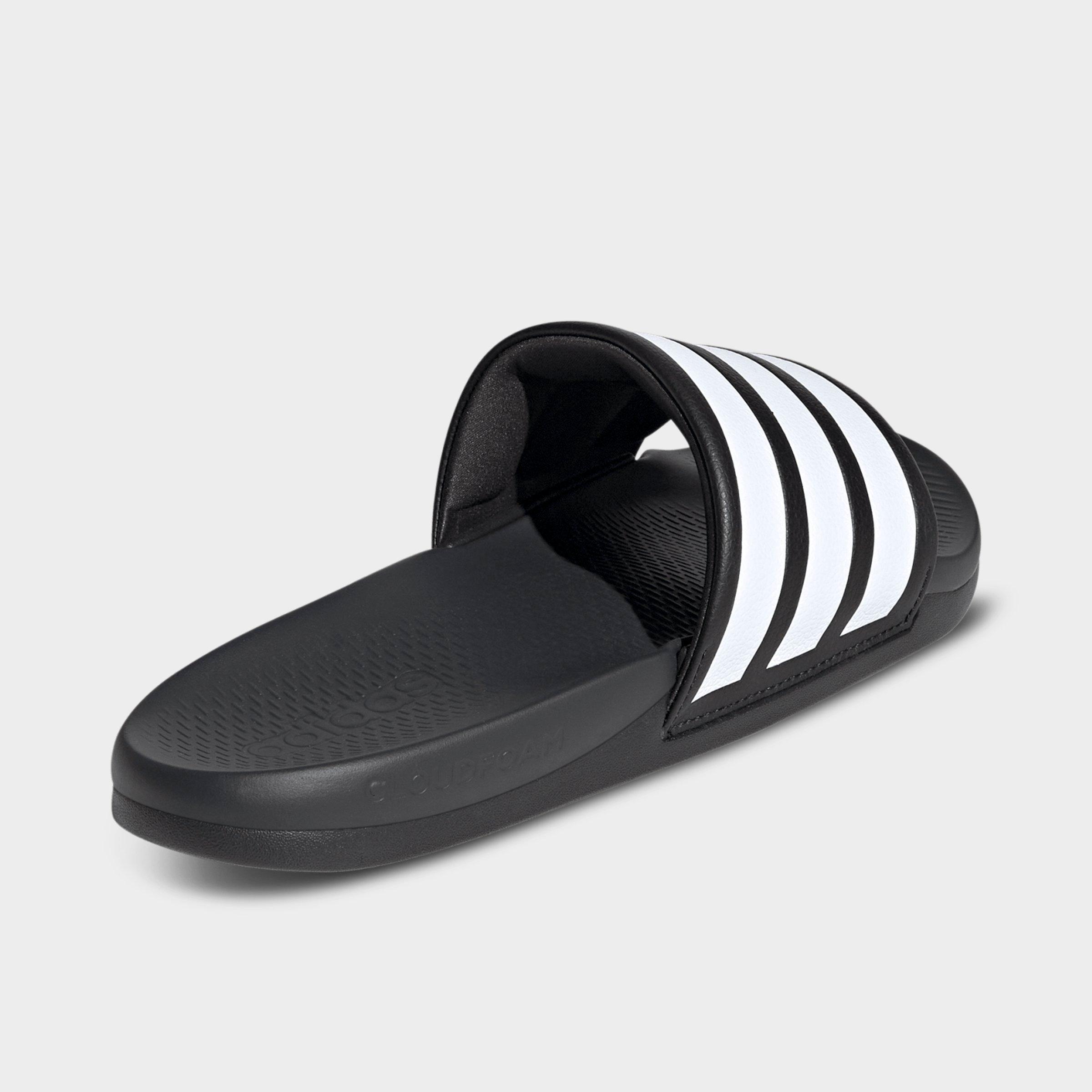 Women's adidas Adilette Comfort 2.0 Slide Sandals - Core Black/Cloud White/Carbon - Back view