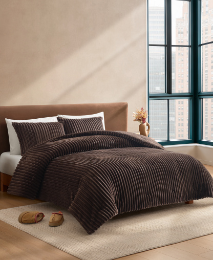 UGG® Avery Ribbed 2-Piece Comforter Set, Twin/Twin XL - Burnt Cedar