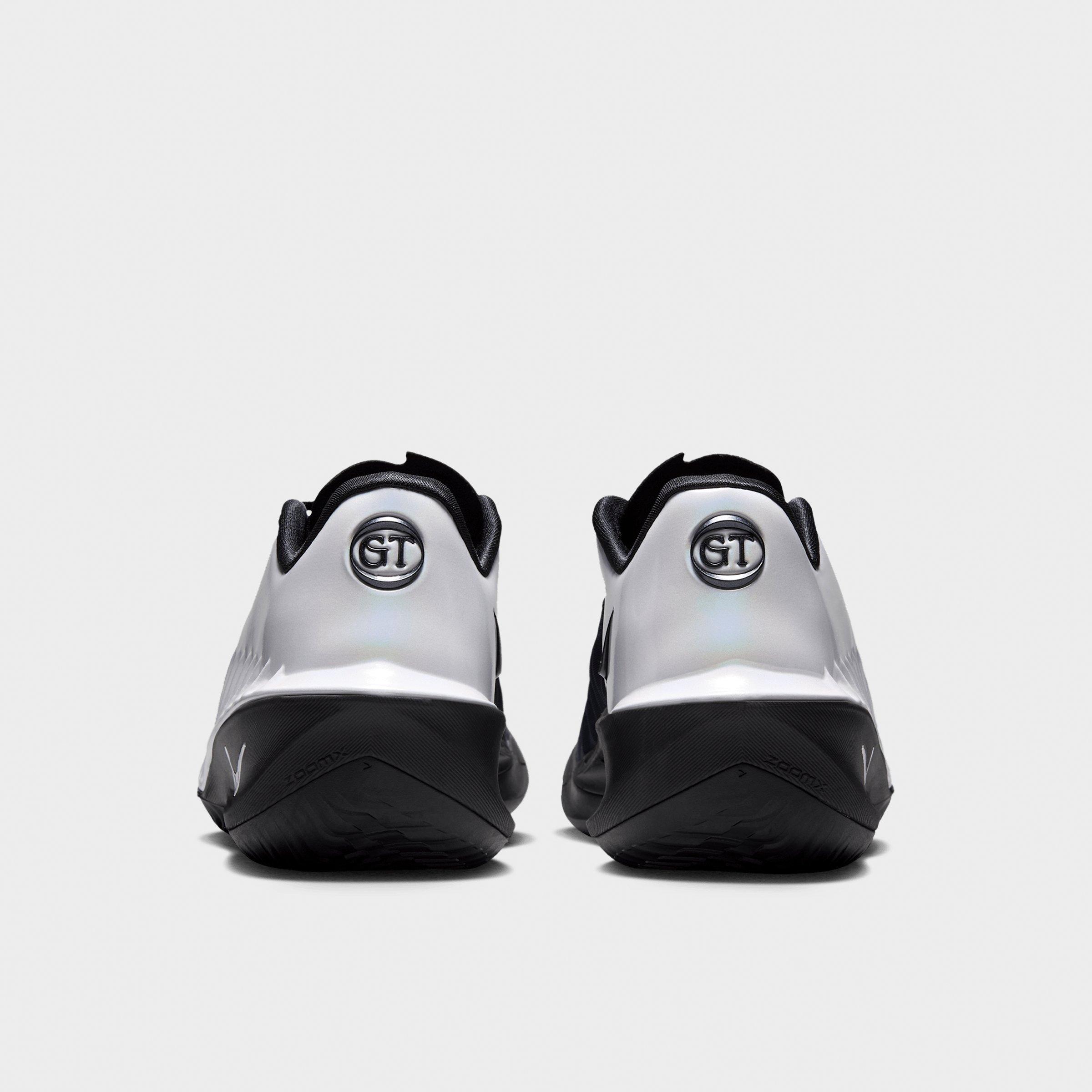 Men's Nithtke G.T. Cut 4 Basketball Shoes - White/Black/Metallic Silver - Back view