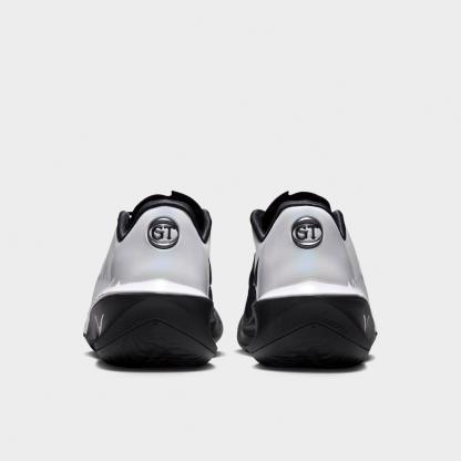 Men's Nithtke G.T. Cut 4 Basketball Shoes - White/Black/Metallic Silver - Back view