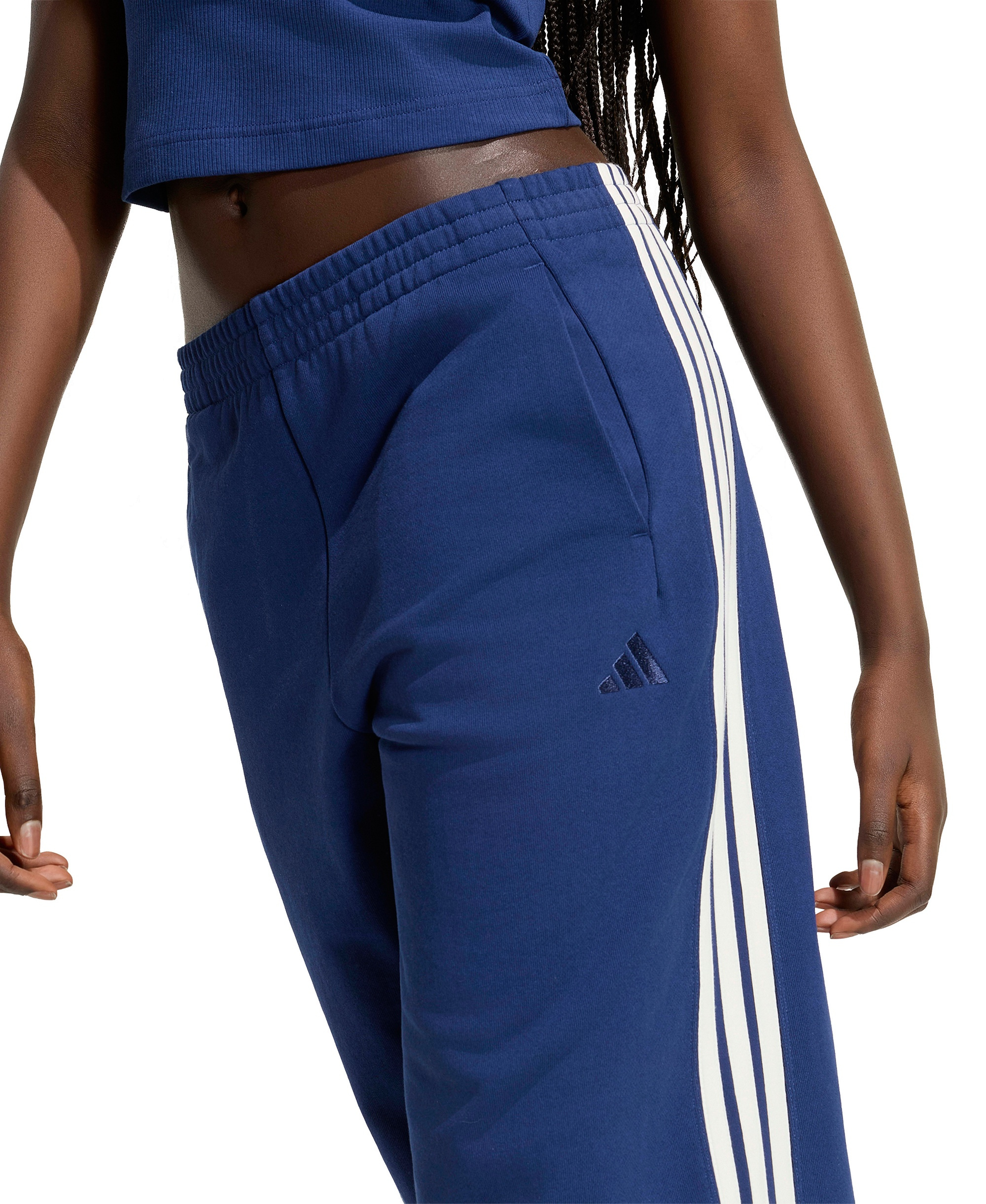 adidas Women's 3-Stripes Wide Pants - Dark Blue/Off White