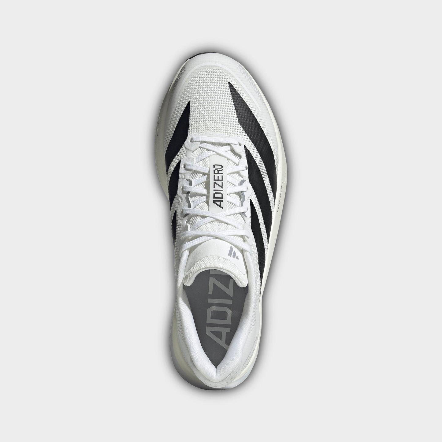 Men's adidas Adizero Boston 13 Running Shoes - White/Black/Dash Grey - Top view