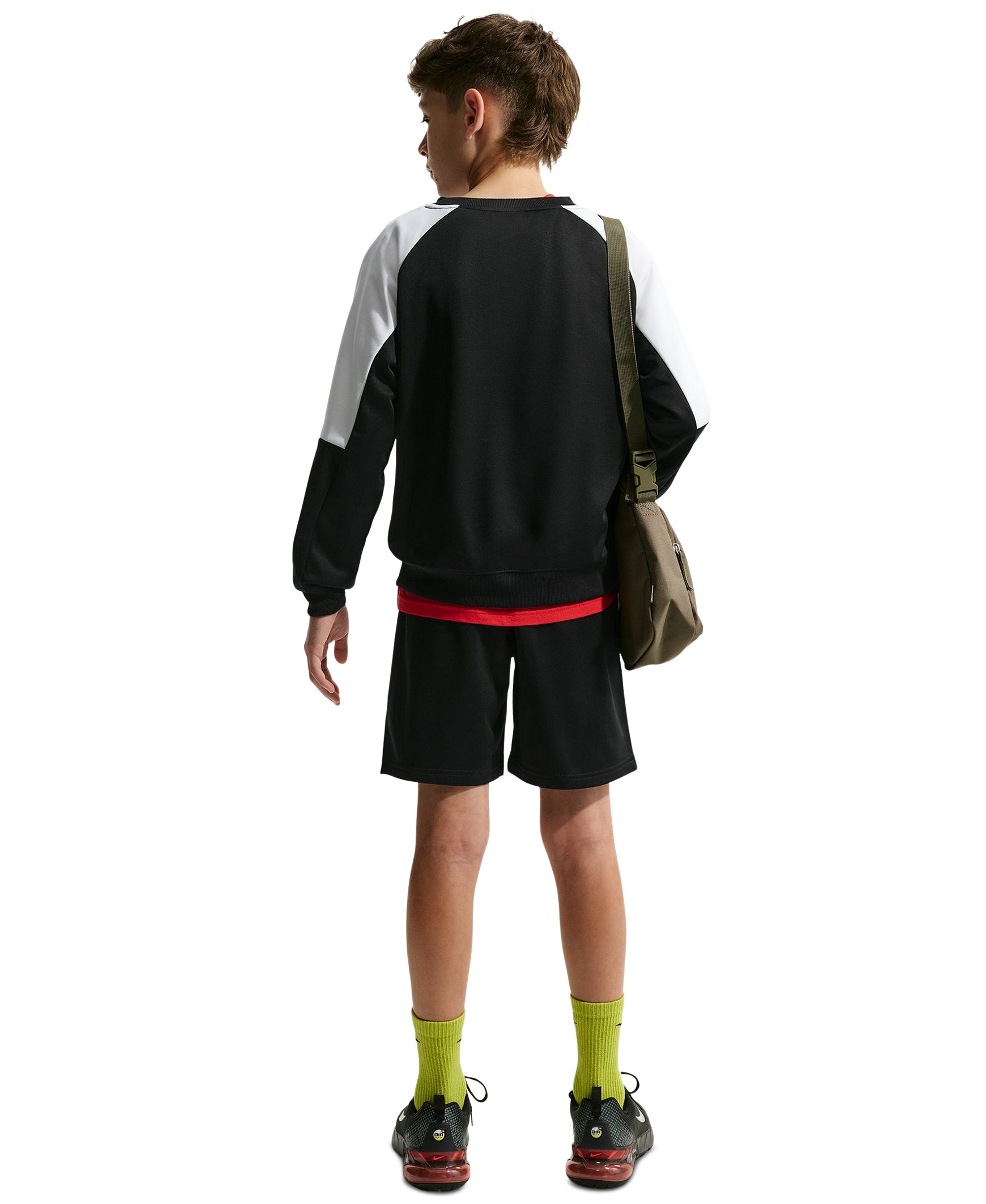 Nike Boys' 8-20 Sportswear Crewneck Sweatshirt & Shorts, 2-Piece Set - Black/white/black/white