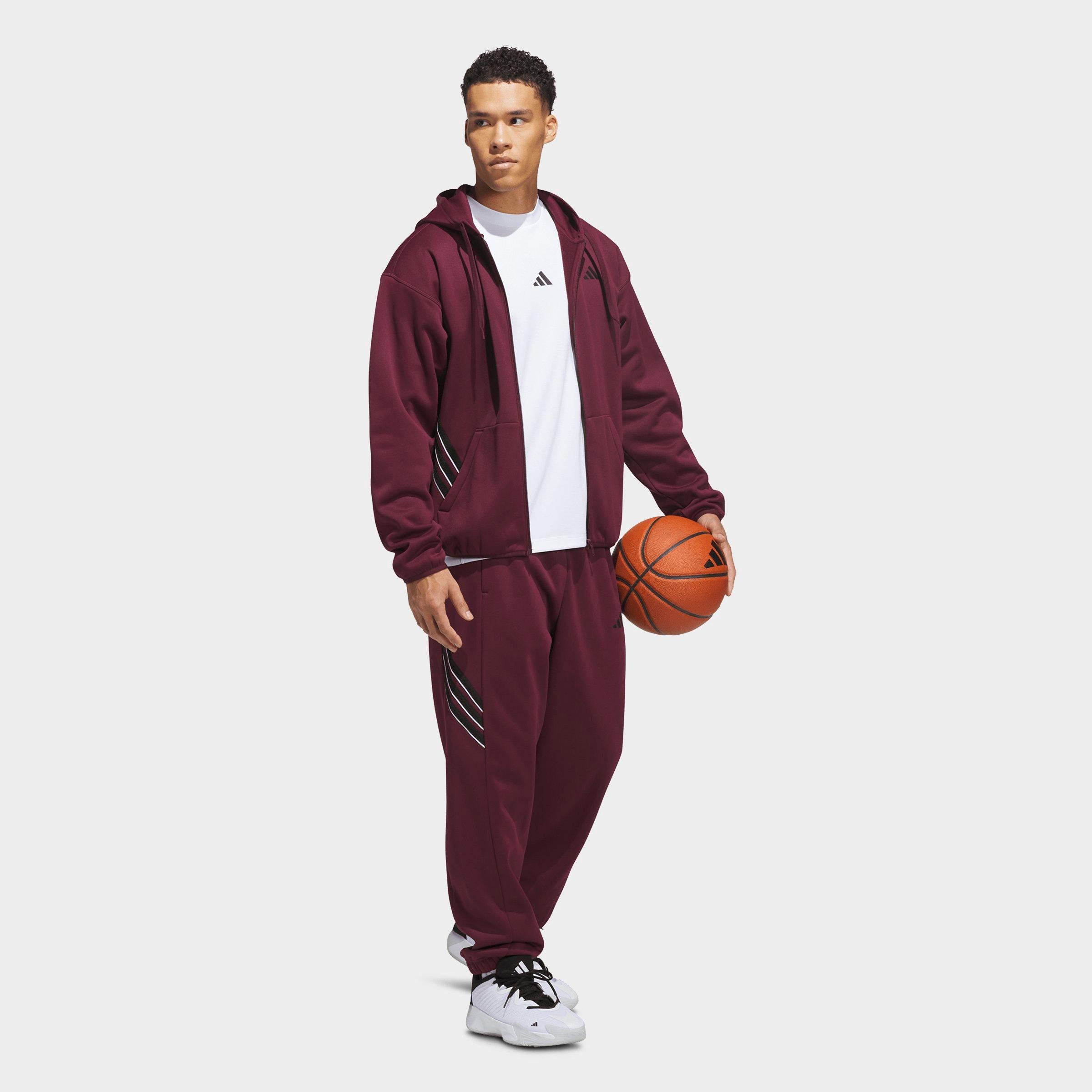 Men's adidas Basketball Crazy Warm Full-Zip Hoodie - Maroon
