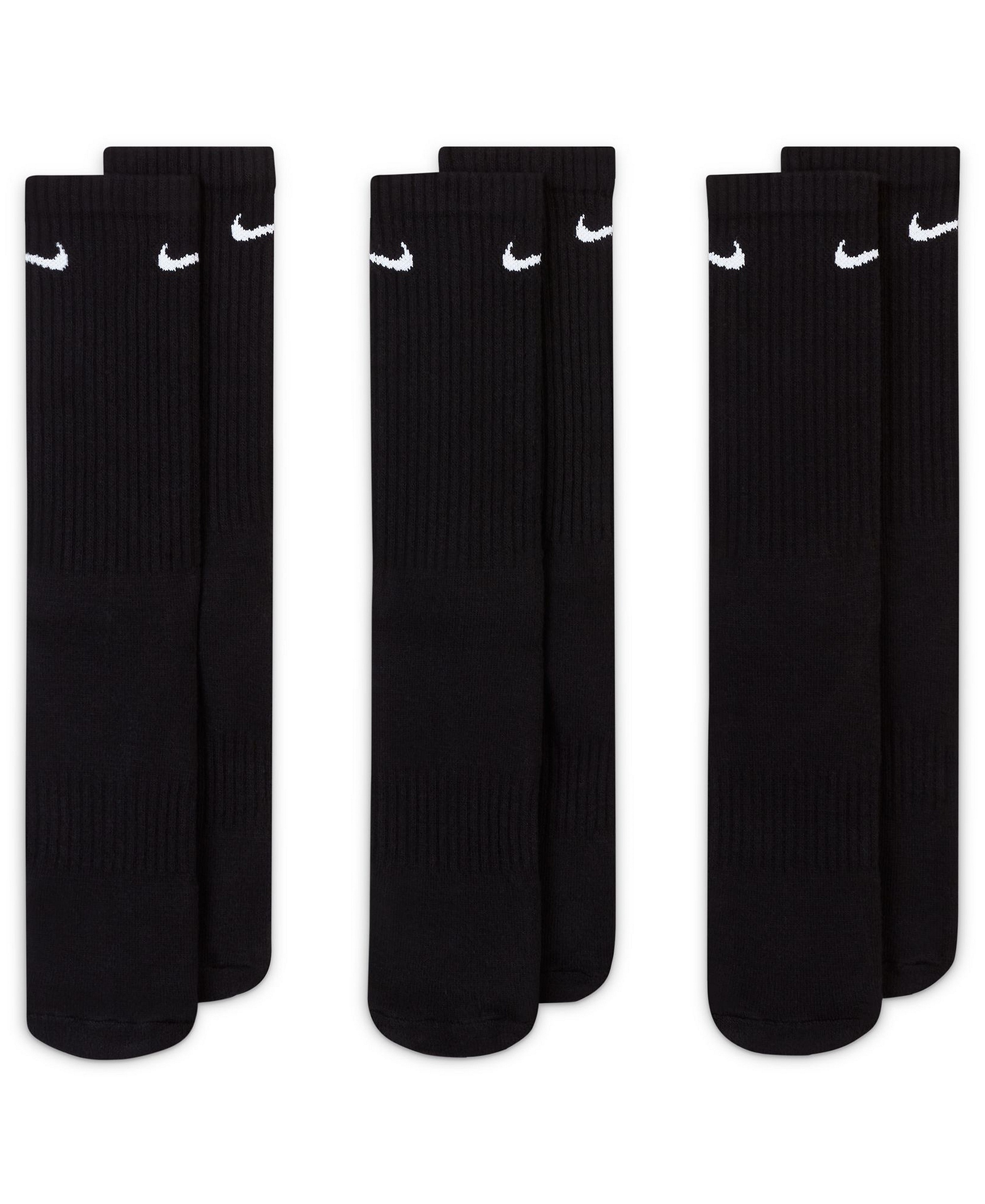 Nike Unisex Everyday Crew Socks, 3-Pack - Black/White