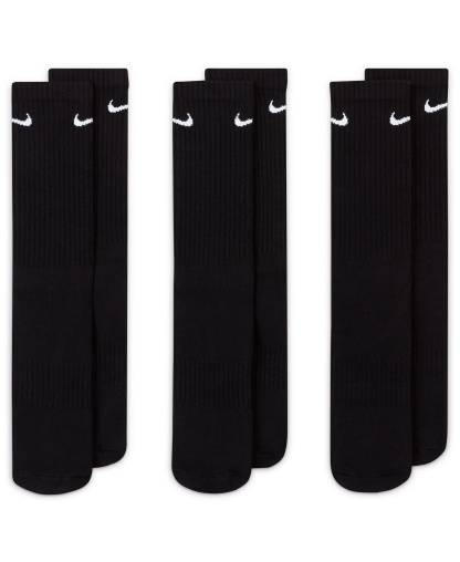 Nike Unisex Everyday Crew Socks, 3-Pack - Black/White