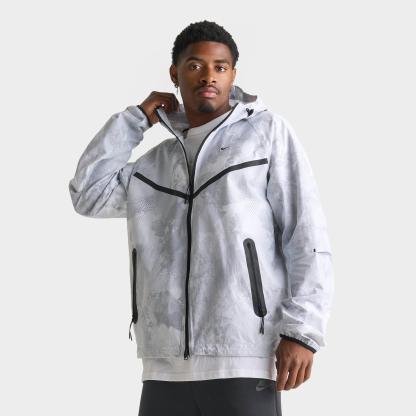 Men's Nithtke Tech Windrunner Dri-FIT Allover Print Woven Full-Zip Jacket - Pure Platinum/Black