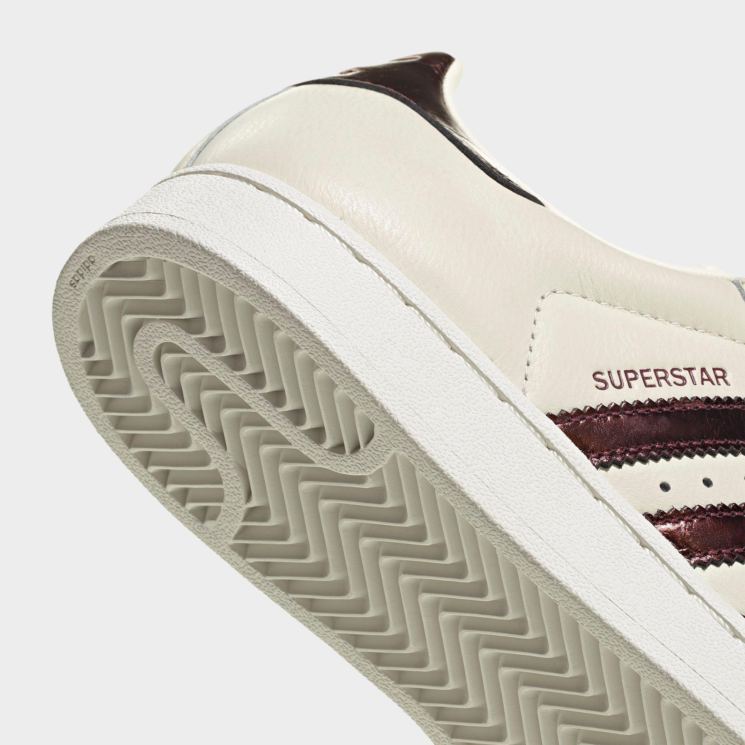 Women's adidas Originals Superstar II Casual Shoes - Off White/Maroon/Gold Metallic - Detail shot