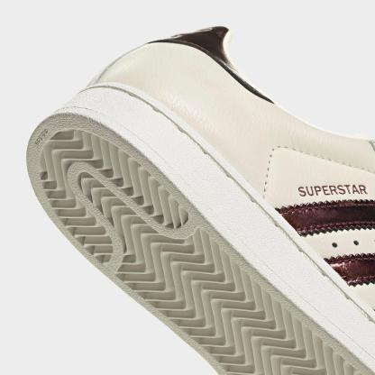 Women's adidas Originals Superstar II Casual Shoes - Off White/Maroon/Gold Metallic - Detail shot