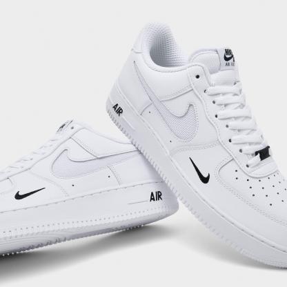 Men's Nithtke Air Force 1 '07 LV8 Casual Shoes - Part 3 - White/Black/Reflective Silver - Detail shot