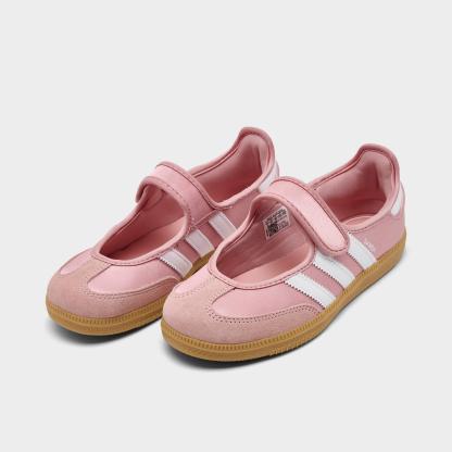 Girls' Little Kids' adidas Originals Samba Jane Casual Shoes - Wonder Mauve/Footwear White - Both shoes facing left