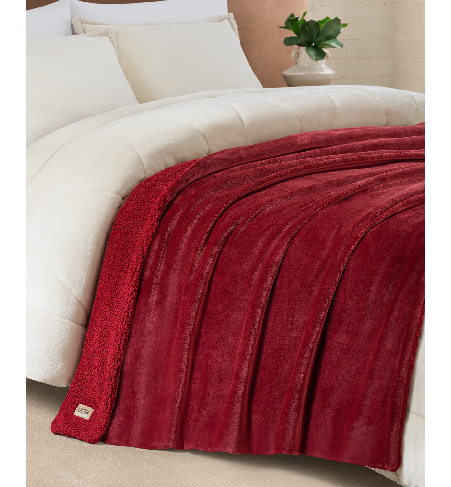 UGG® Avery Reversible Throw, 50" x 70" - Coffee Berry