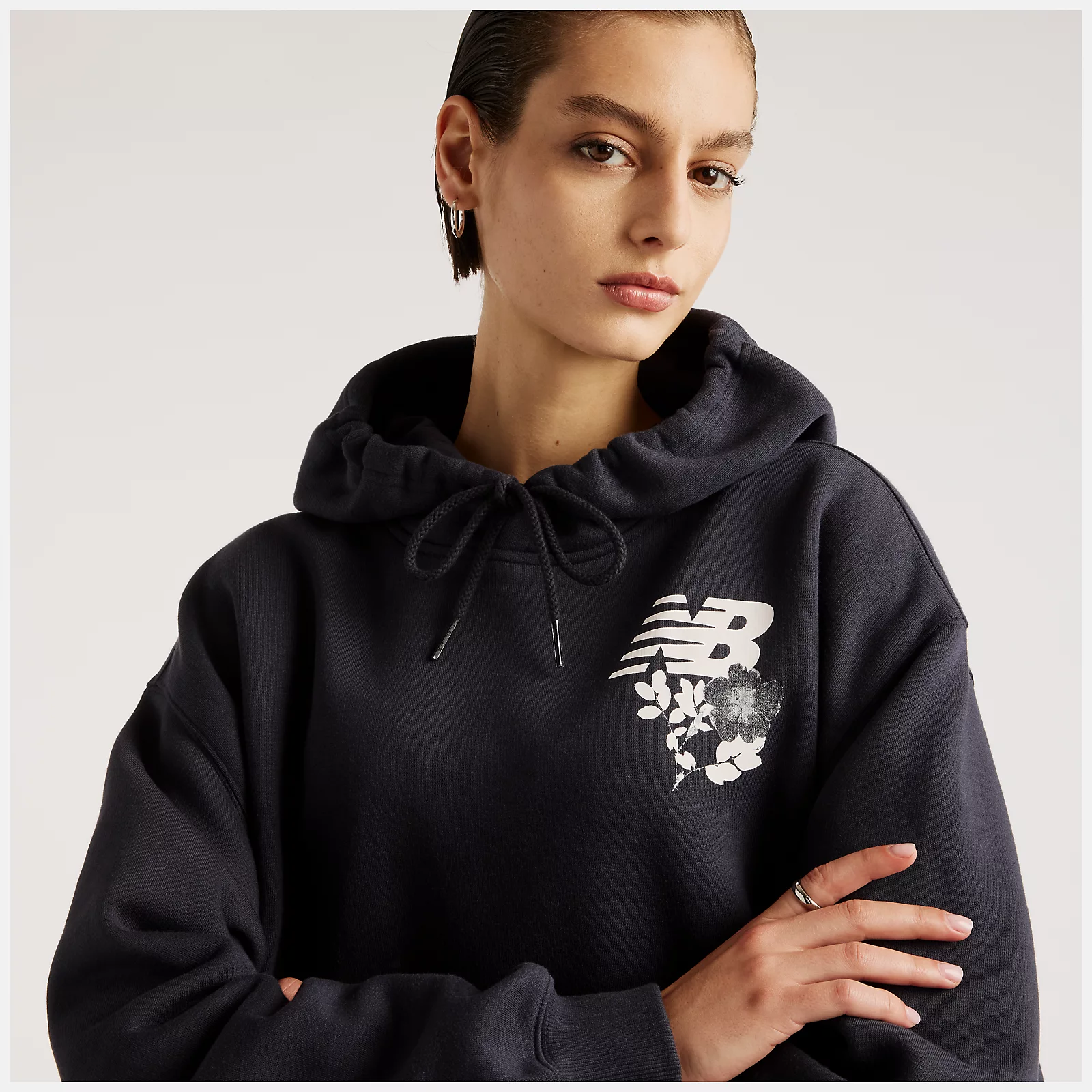New Balance Pressed Flowers Hoodie, WT62H6F8DNT