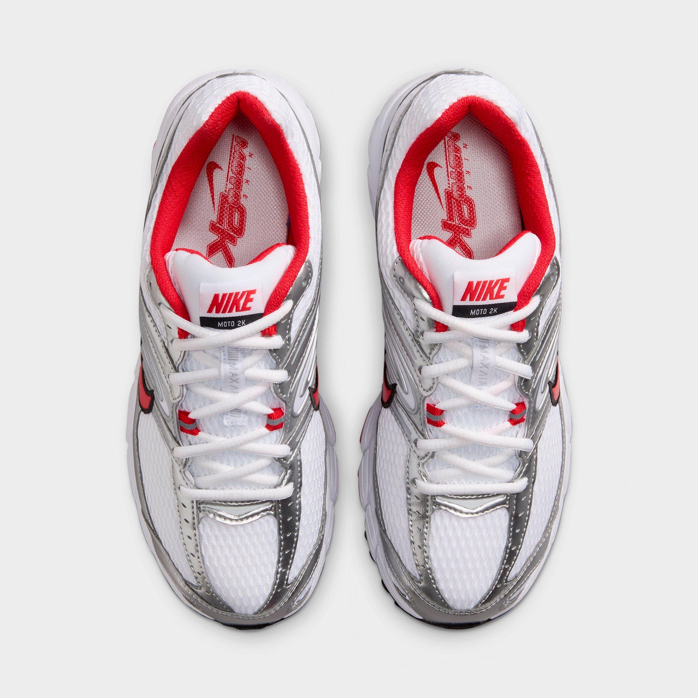 Women's Nithtke Air Max Moto 2K Casual Shoes - Part 3 - White/Metallic Silver/Black/University Red - Top view