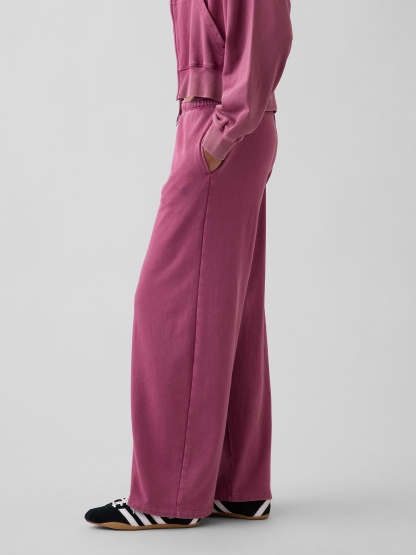 Mid Rise VintageSoft Terry Loose Sweatpants - Deep dahlia purple