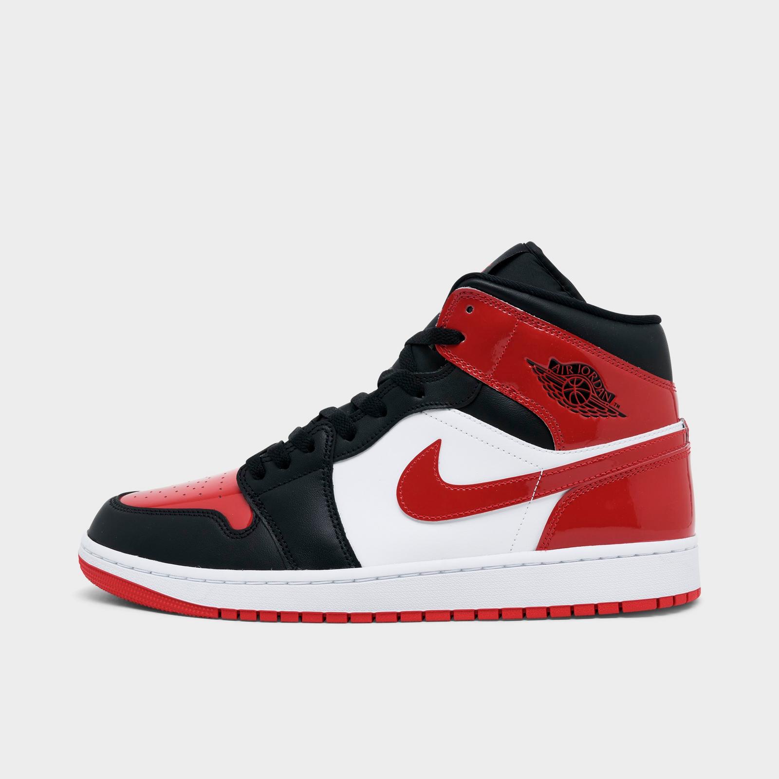 Men's Air Jordan Retro 1 Mid SE Casual Shoes - Black/White/Varsity Red - view 1