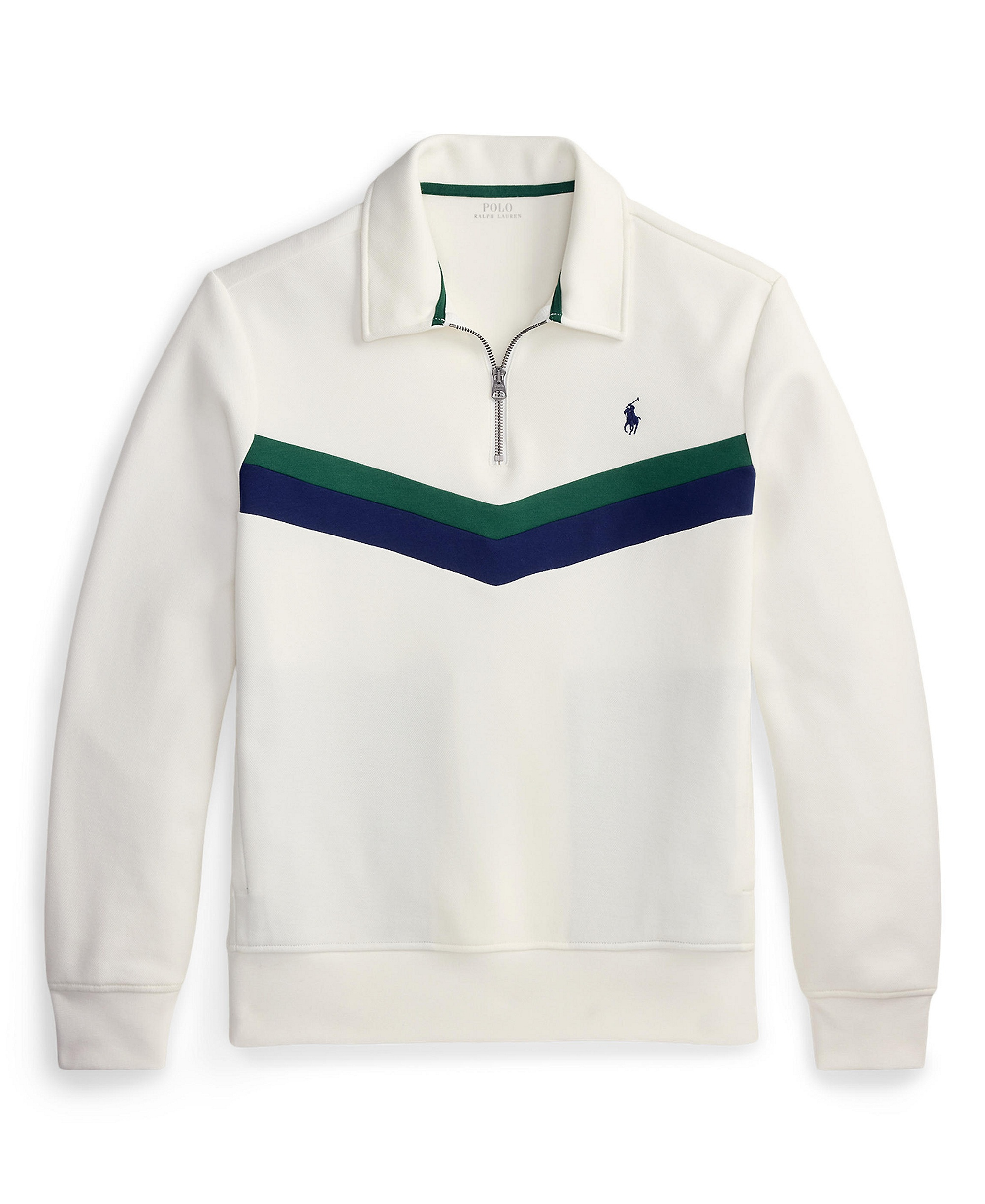 Polo Ralph Lauren Men's Double-Knit Quarter-Zip Sweatshirt - White