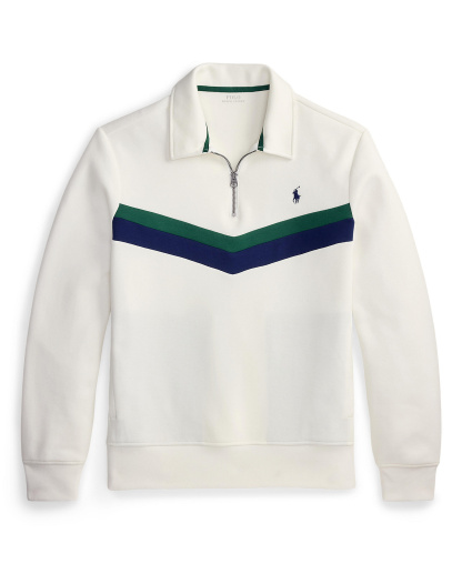 Polo Ralph Lauren Men's Double-Knit Quarter-Zip Sweatshirt - White