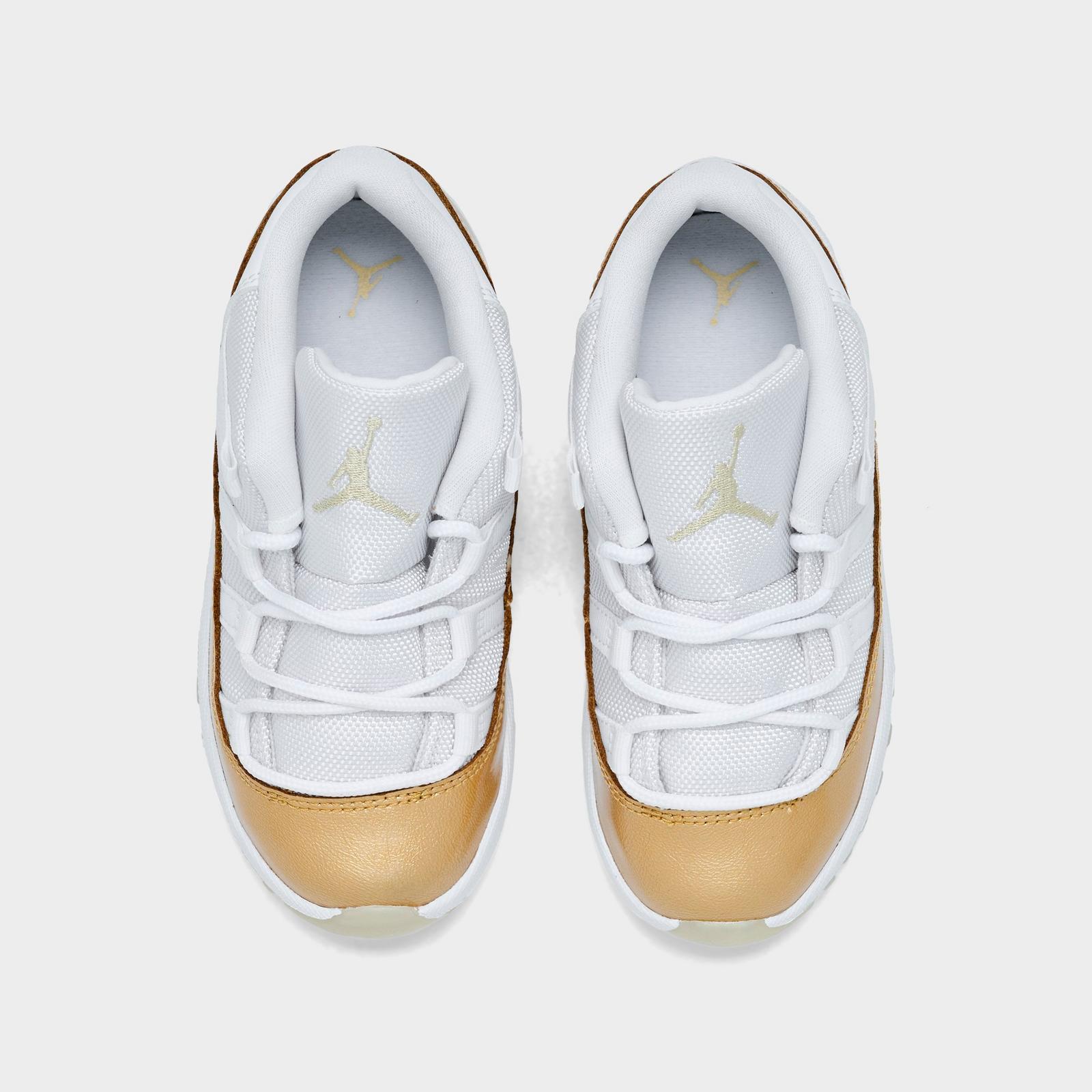 Kids' Toddler Air Jordan Retro 11 Low Basketball Shoes - White/Metallic Gold/Team Gold - view 5