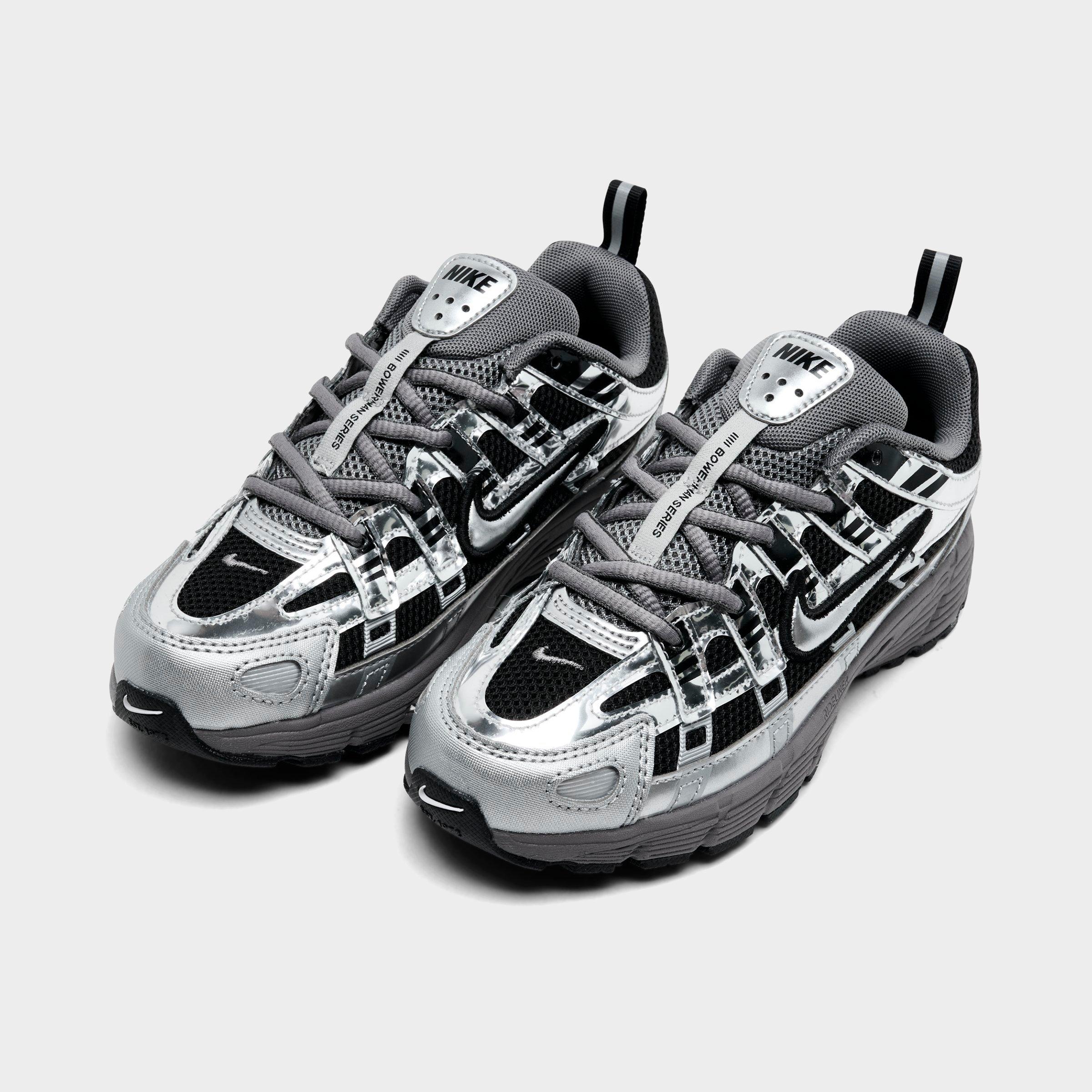 Little Kids' Nithtke P-6000 Casual Shoes - Black/Pencil Point/Dark Grey/Metallic Silver - Both shoes facing left