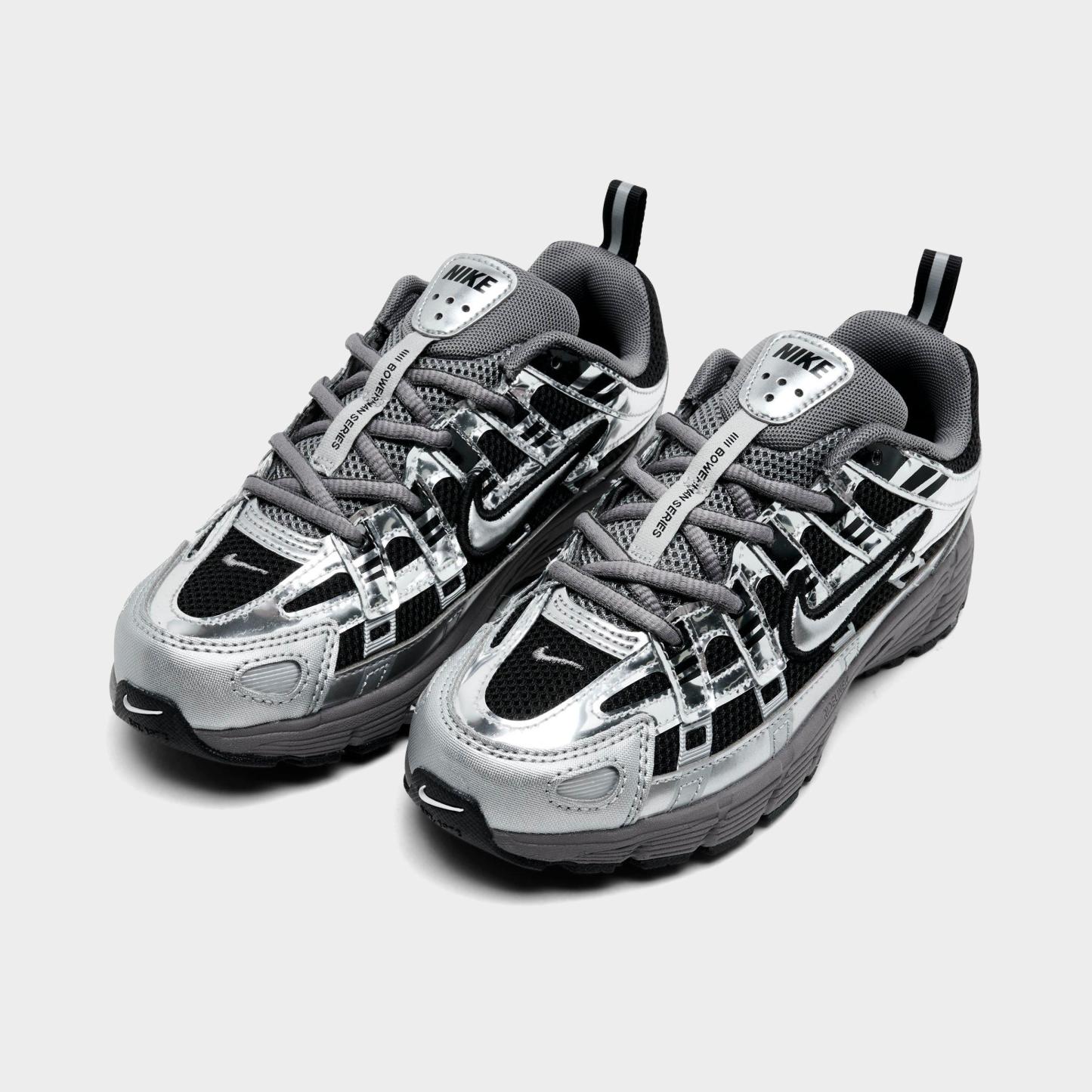 Little Kids' Nithtke P-6000 Casual Shoes - Black/Pencil Point/Dark Grey/Metallic Silver - Both shoes facing left