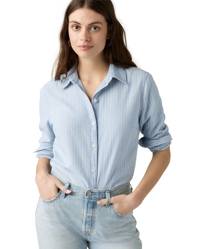Levi's Women's Carlile Classic Poplin Long-Sleeve Shirt - String Me Along