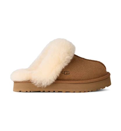 UGG® Kids Round Toe Disquette Slippers - Chestnut