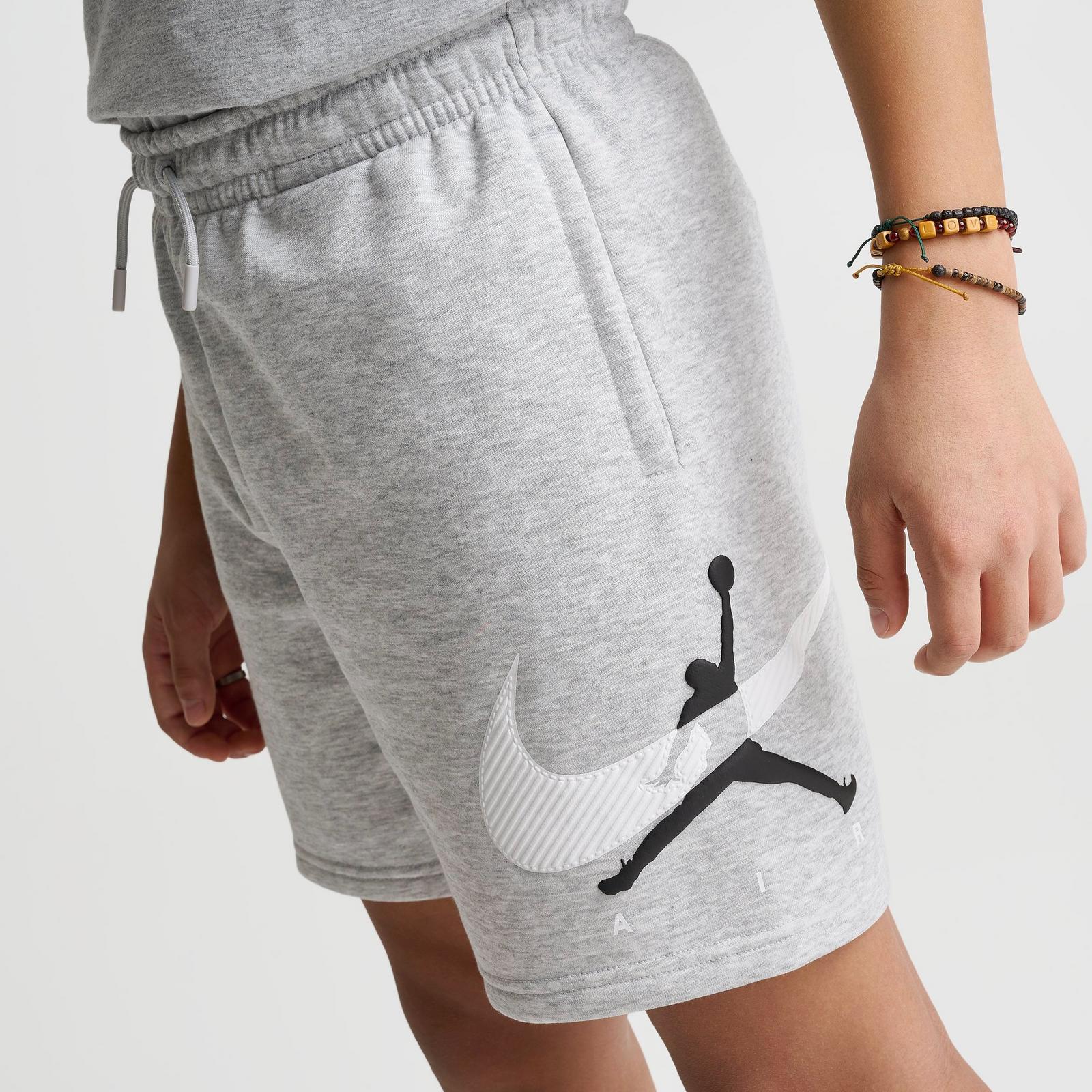 Big Kids' Air Jordan Swoosh Fleece Shorts - Light Gray Heather - view 5