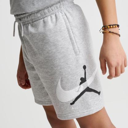 Big Kids' Air Jordan Swoosh Fleece Shorts - Light Gray Heather - view 5