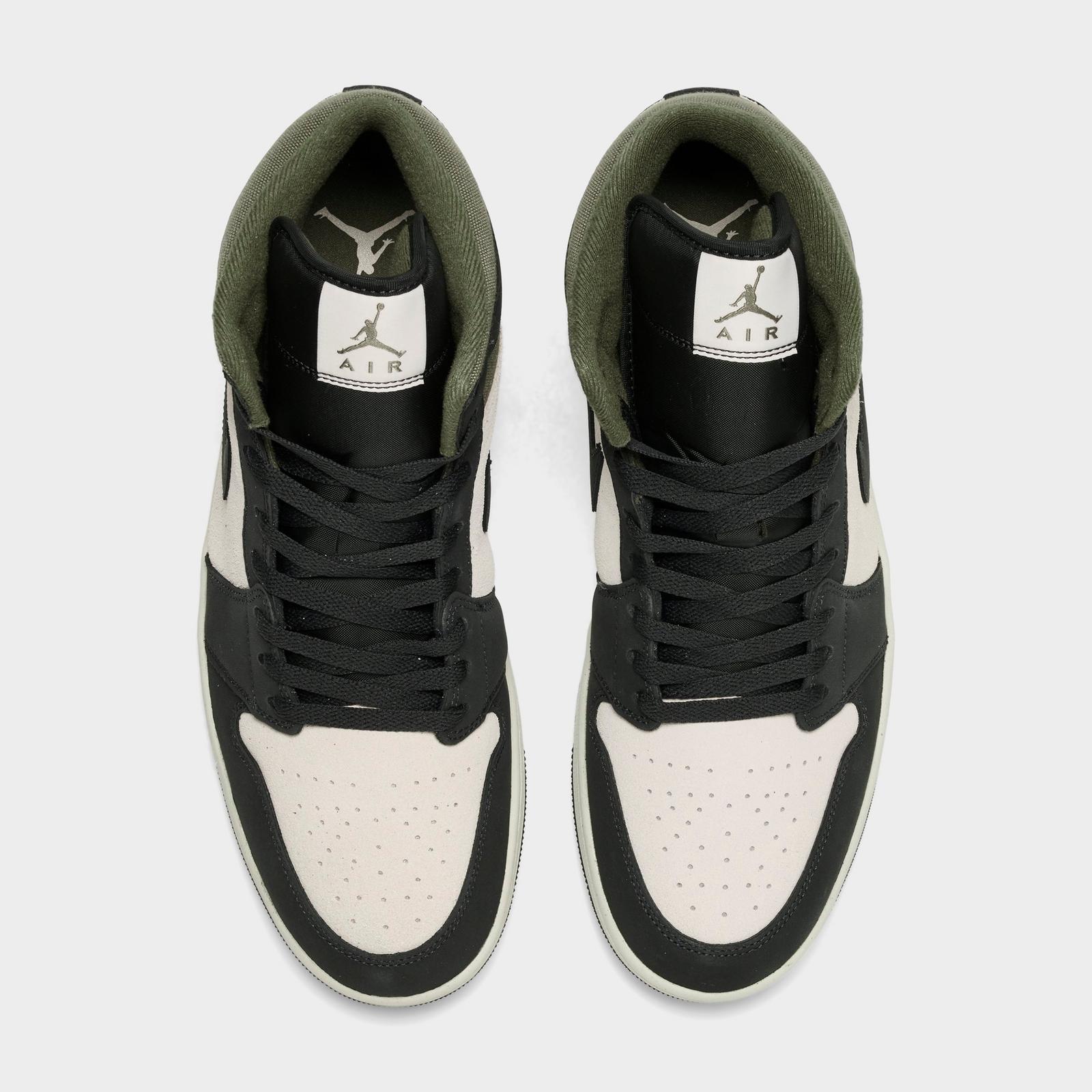 Men's Air Jordan Retro 1 Mid SE Casual Shoes - Light Orewood Brown/Medium Olive/Sail/Off Noir - view 5