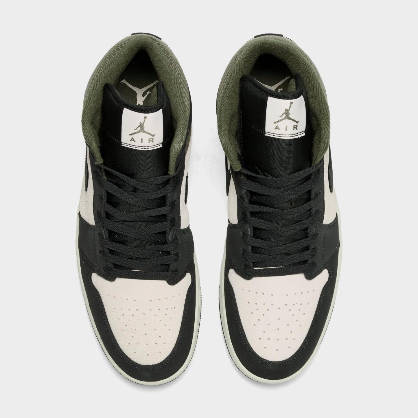 Men's Air Jordan Retro 1 Mid SE Casual Shoes - Light Orewood Brown/Medium Olive/Sail/Off Noir - view 5