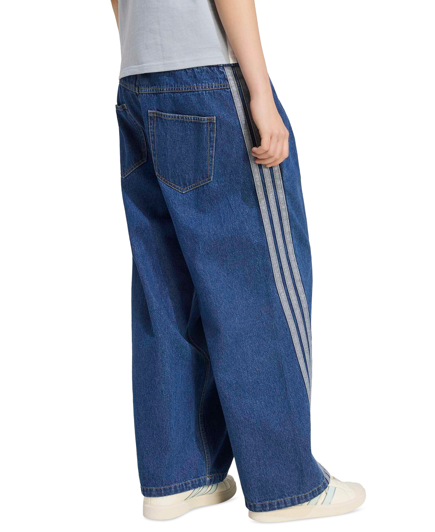 adidas Women's Stadium Washed Denim Loose-Fit Pants - Preloved Ink